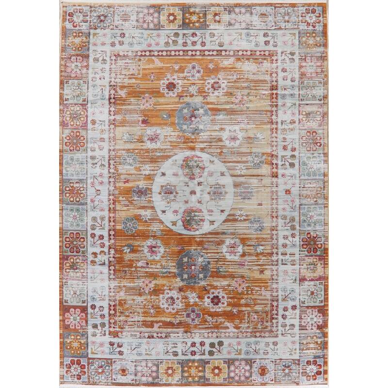 Distressed Geometric Turkish Vintage Style Oriental Area Rugs Kitchen