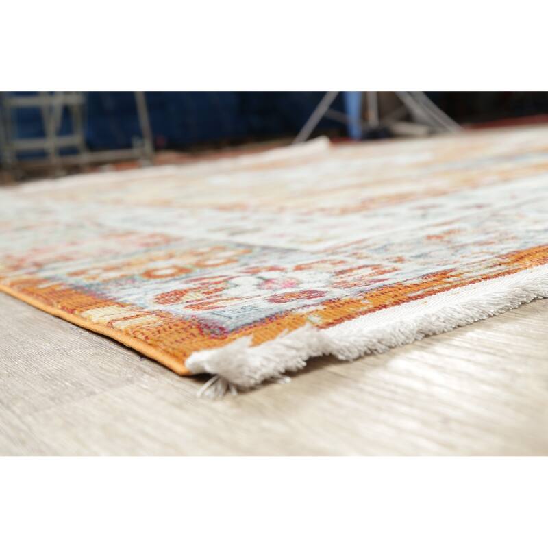 Distressed Geometric Turkish Vintage Style Oriental Area Rugs Kitchen