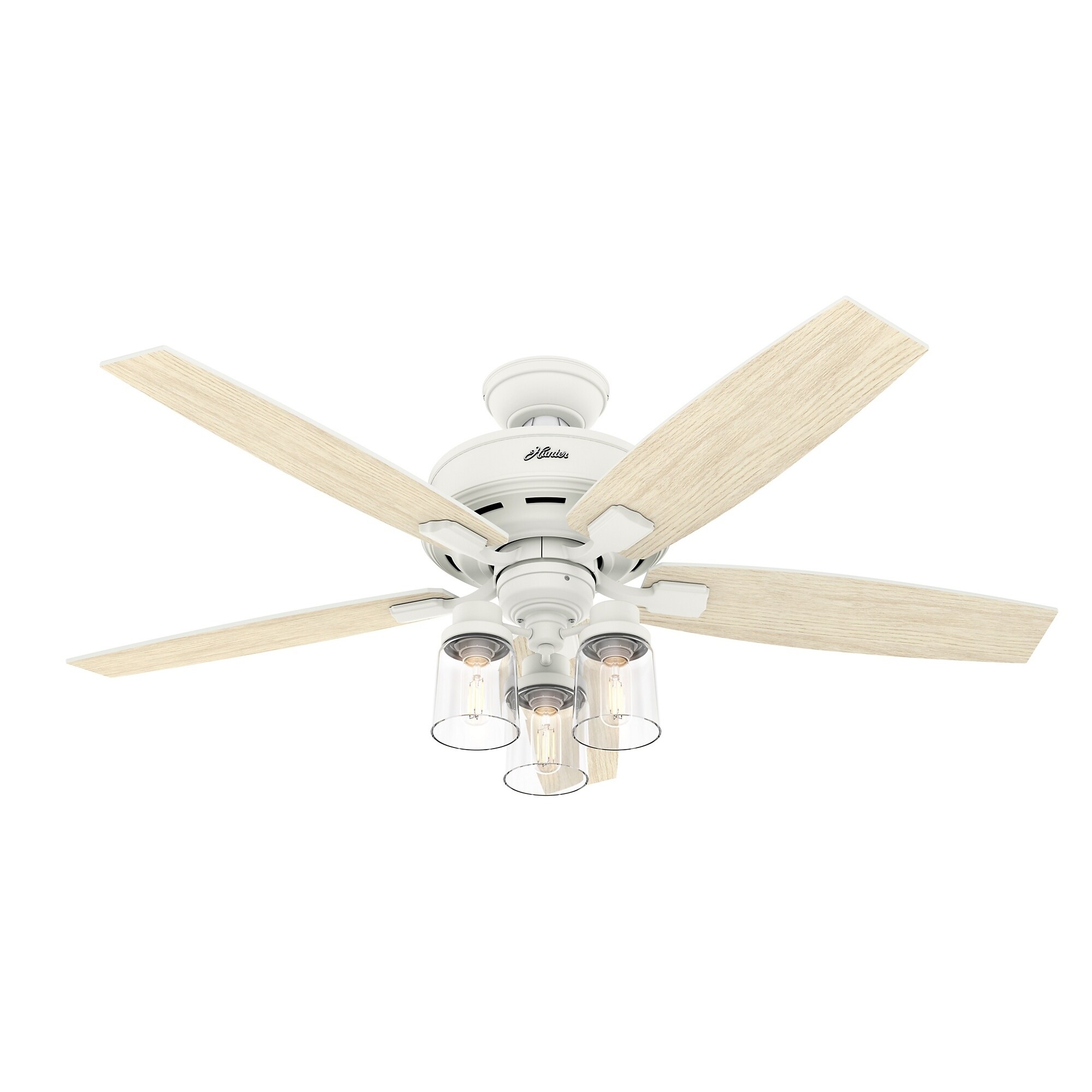 Shop Hunter 52 Bennett White Ceiling Fan With Led 3 Light Kit And