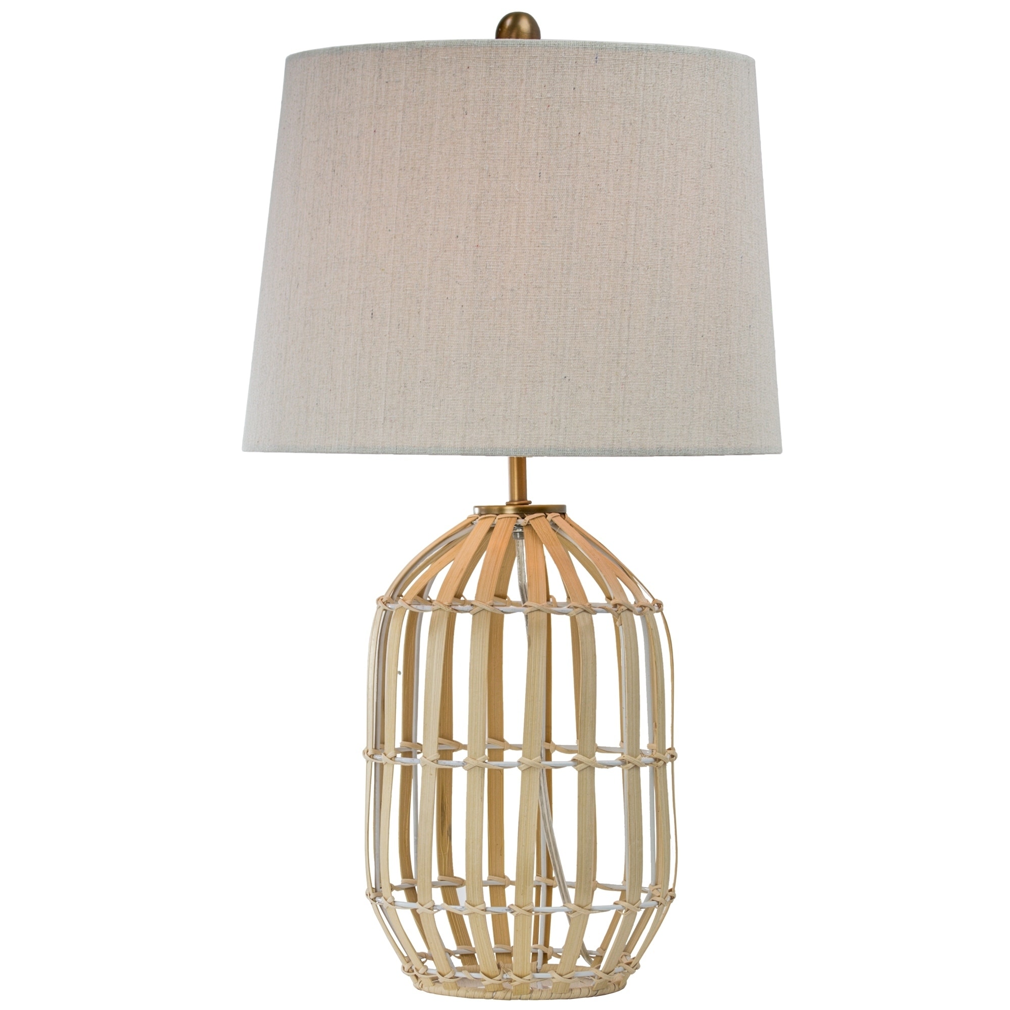Rattan Table Lamp With Canvas Drum Shade 25 On Sale Overstock 29869476