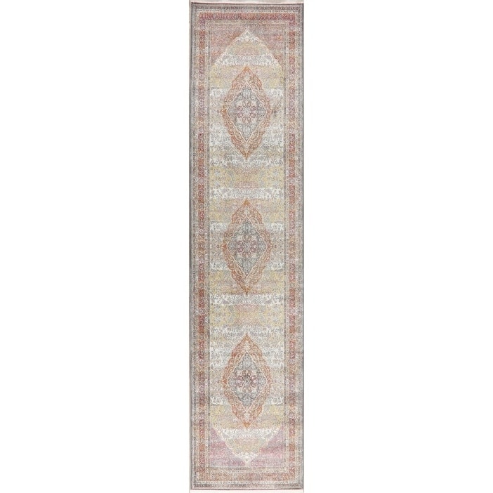 Traditional Floral Distressed Turkish Oriental Area Rugs Home Decor - 3'0" x 12'0" Runner
