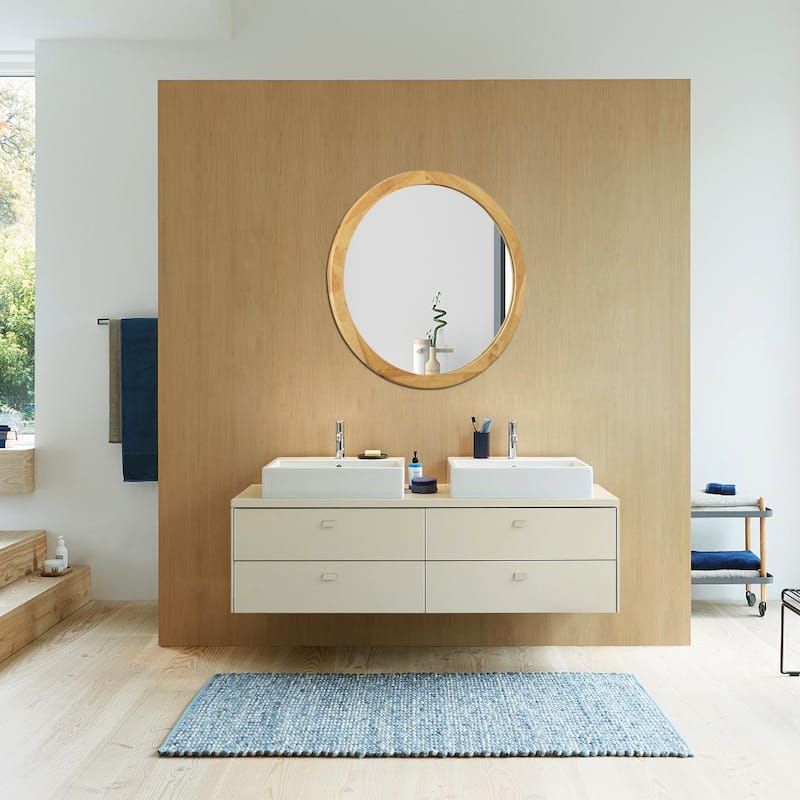 Carson Carrington Salungen Maple Wall-mounted Round Accent Mirror