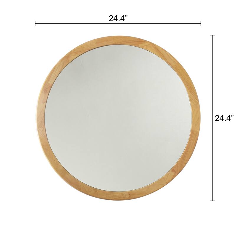 Carson Carrington Salungen Maple Wall-mounted Round Accent Mirror