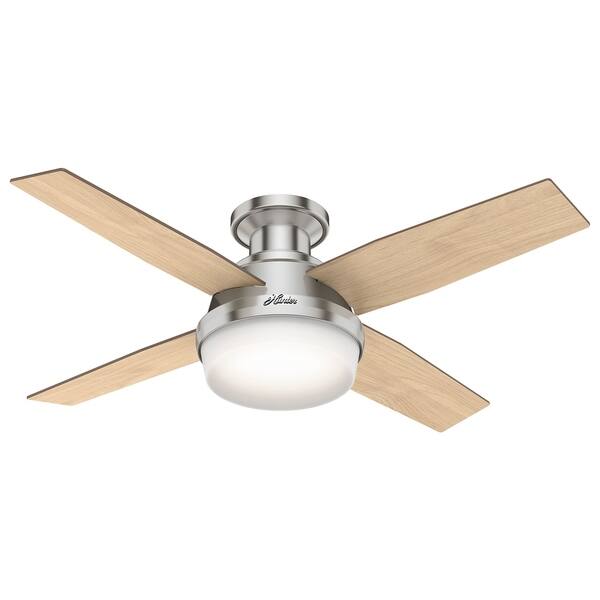 Shop Hunter 44 Dempsey Low Profile Brushed Nickel Ceiling Fan W