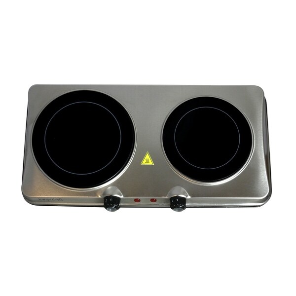megachef ceramic infrared double cooktop