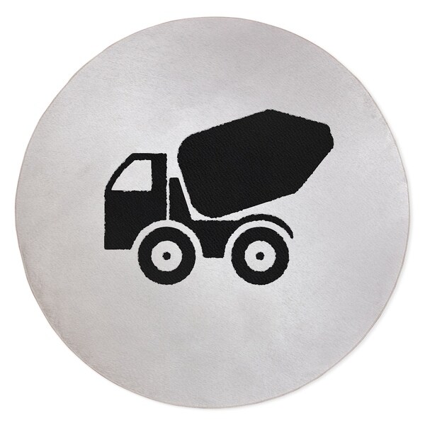 BENNY BLACK AND WHITE TRUCK Area Rug By Kavka Designs
