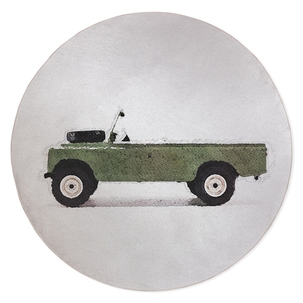 BRYAN VINTAGE LAND ROVER Area Rug By Kavka Designs