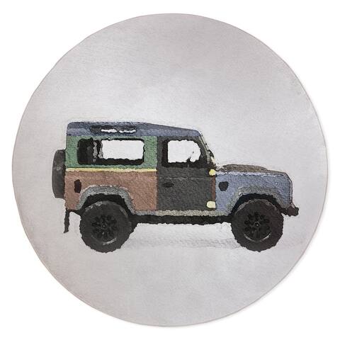 JAYMEN BLUE LAND ROVER Area Rug by Kavka Designs