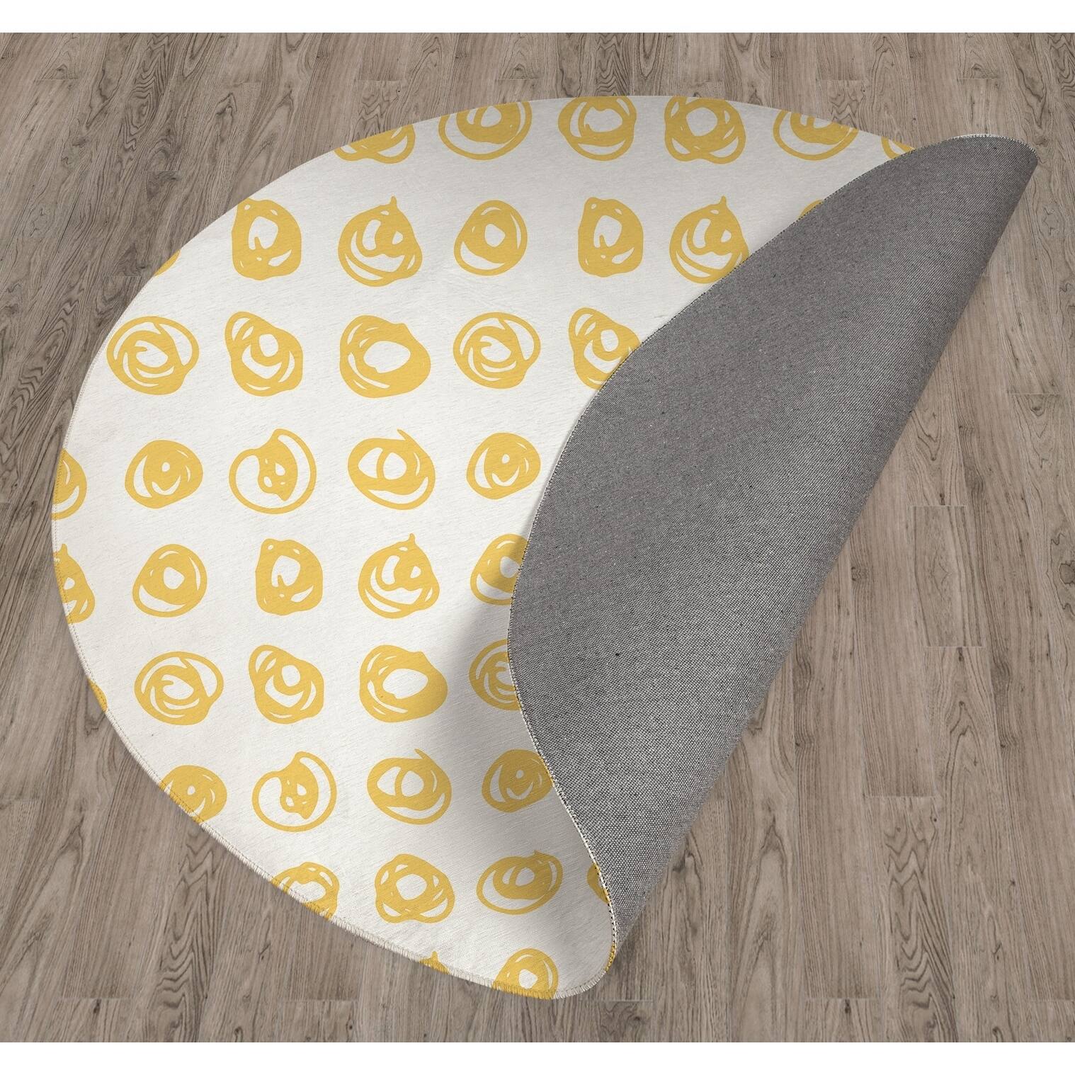 EDISON CIRCLE YELLOW Area Rug by Kavka Designs Bed Bath & Beyond