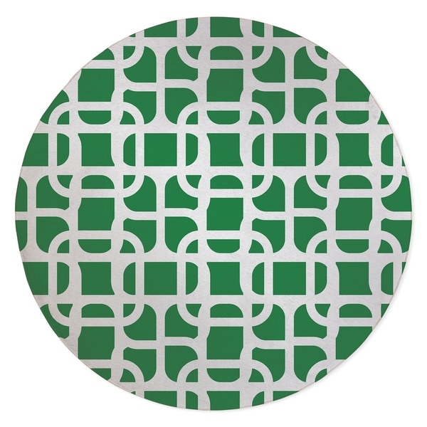 LUKE DESIGN WHITE ON GREEN Area Rug By Kavka Designs