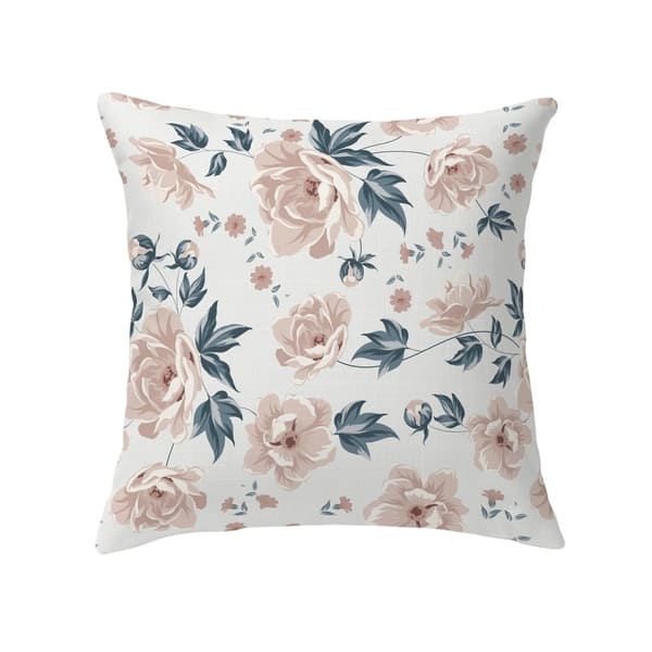 COLETTE PINK FLOWER ON WHITE Decorative Pillow By Kavka Designs - Bed ...