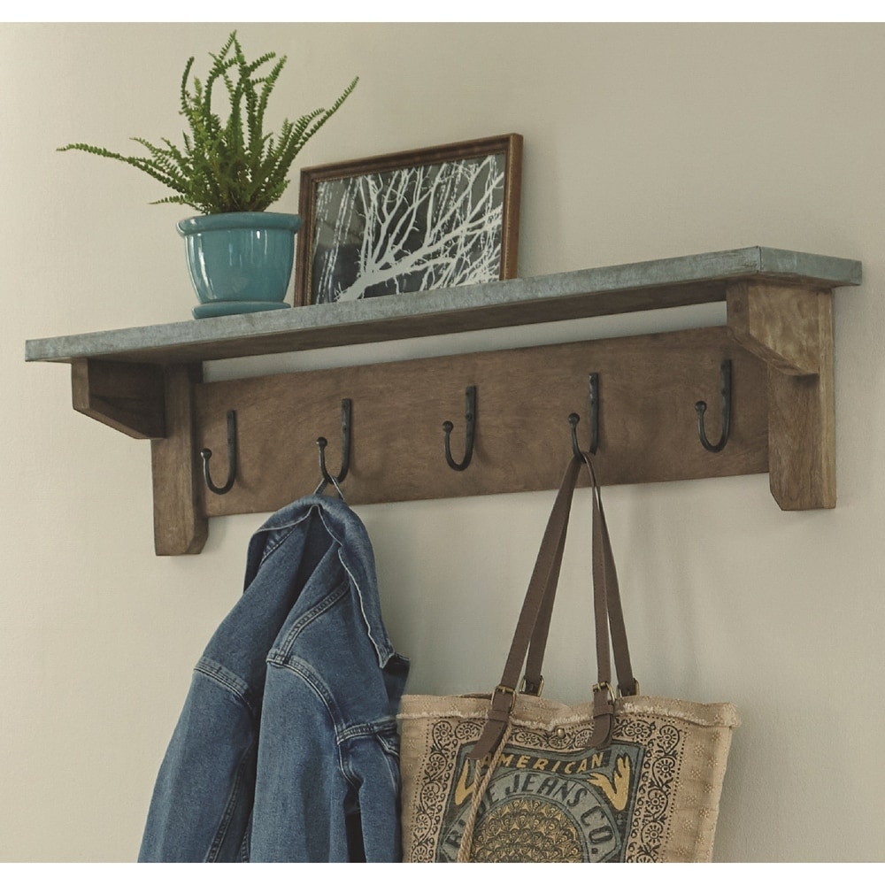 Oak Wood Contemporary Style 69nch Coat Rack - Bed Bath & Beyond - 33909628