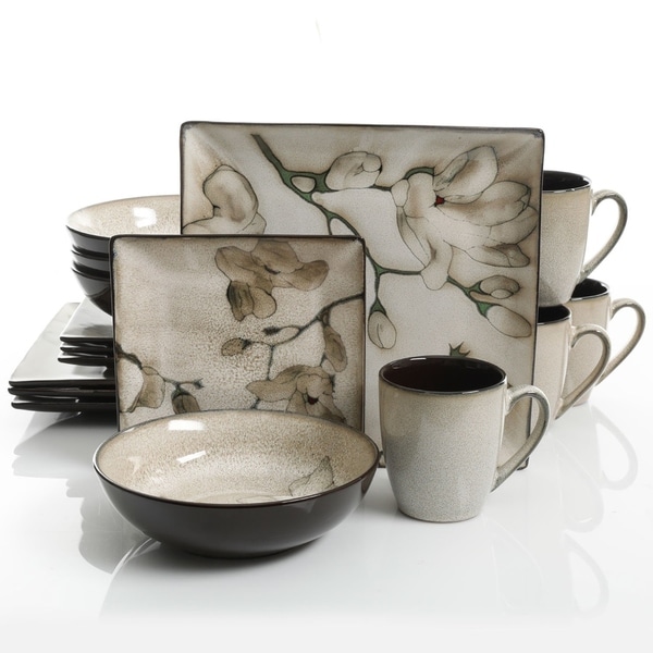 Square stoneware dinnerware discount sets