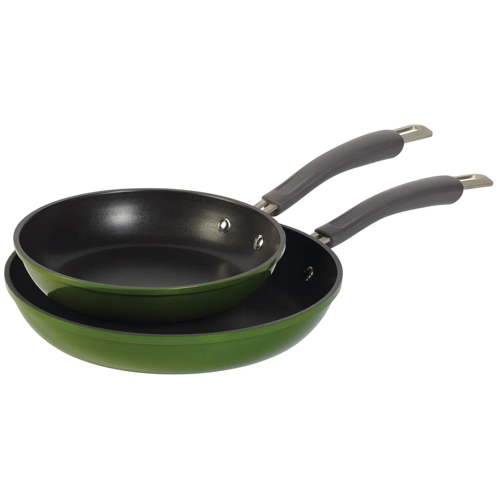 Epicurious 2Pc Fry Pan 9" & 11" Translucent Aluminum Green