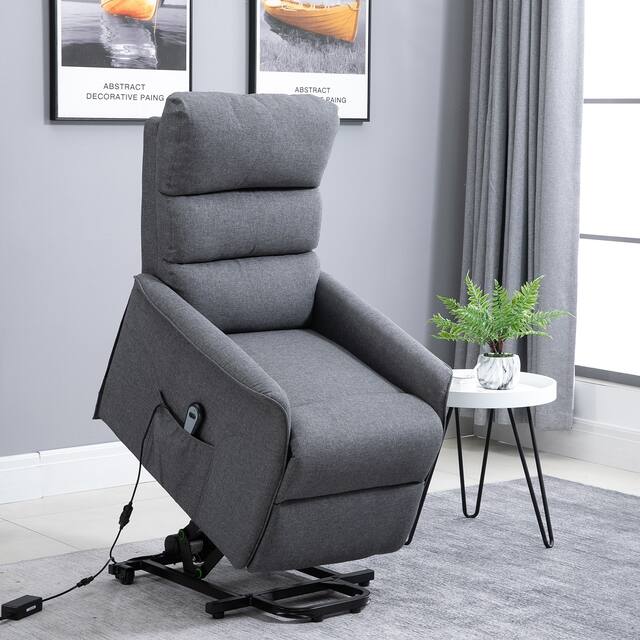 HOMCOM Power Lift Assist Recliner Chair with Remote - Grey