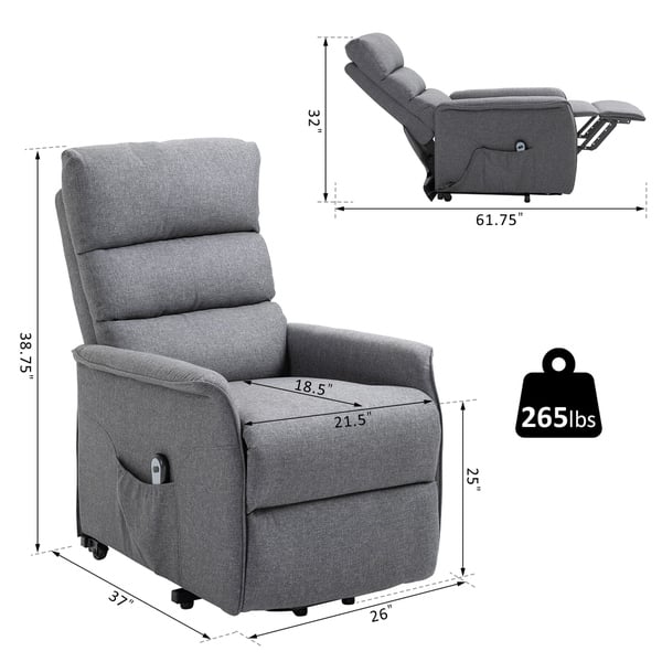 Shop Homcom Power Lift Assist Recliner Chair For Elderly With