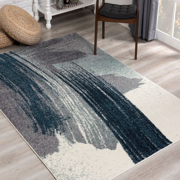 Rug Branch Nova Modern Abstract Area Rug, Grey Blue Overstock 29871373