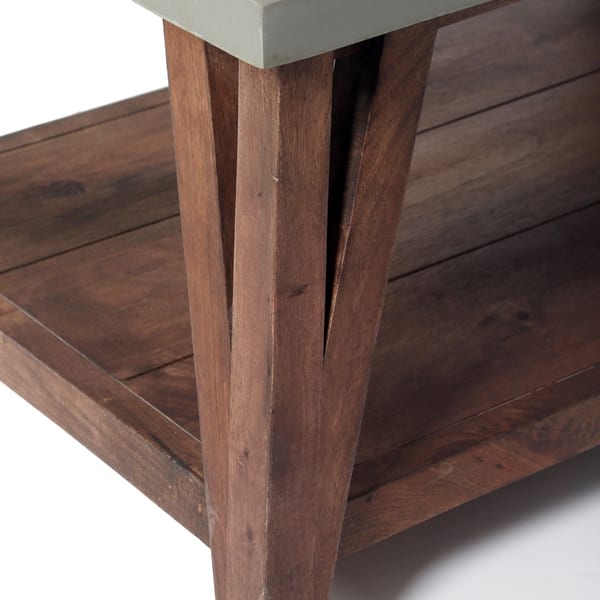 Carbon Loft Omer 40 Inch Concrete Coated Wood Entryway Bench Concrete Coated Wood Entryway Bench