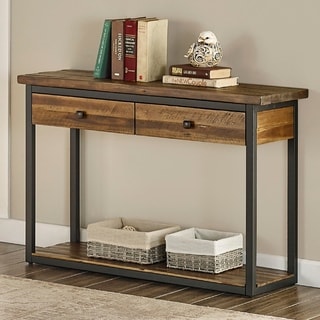 Carbon Loft Ciaravino 43-inch Wood Sofa Console Table w/ 2 Drawers ...