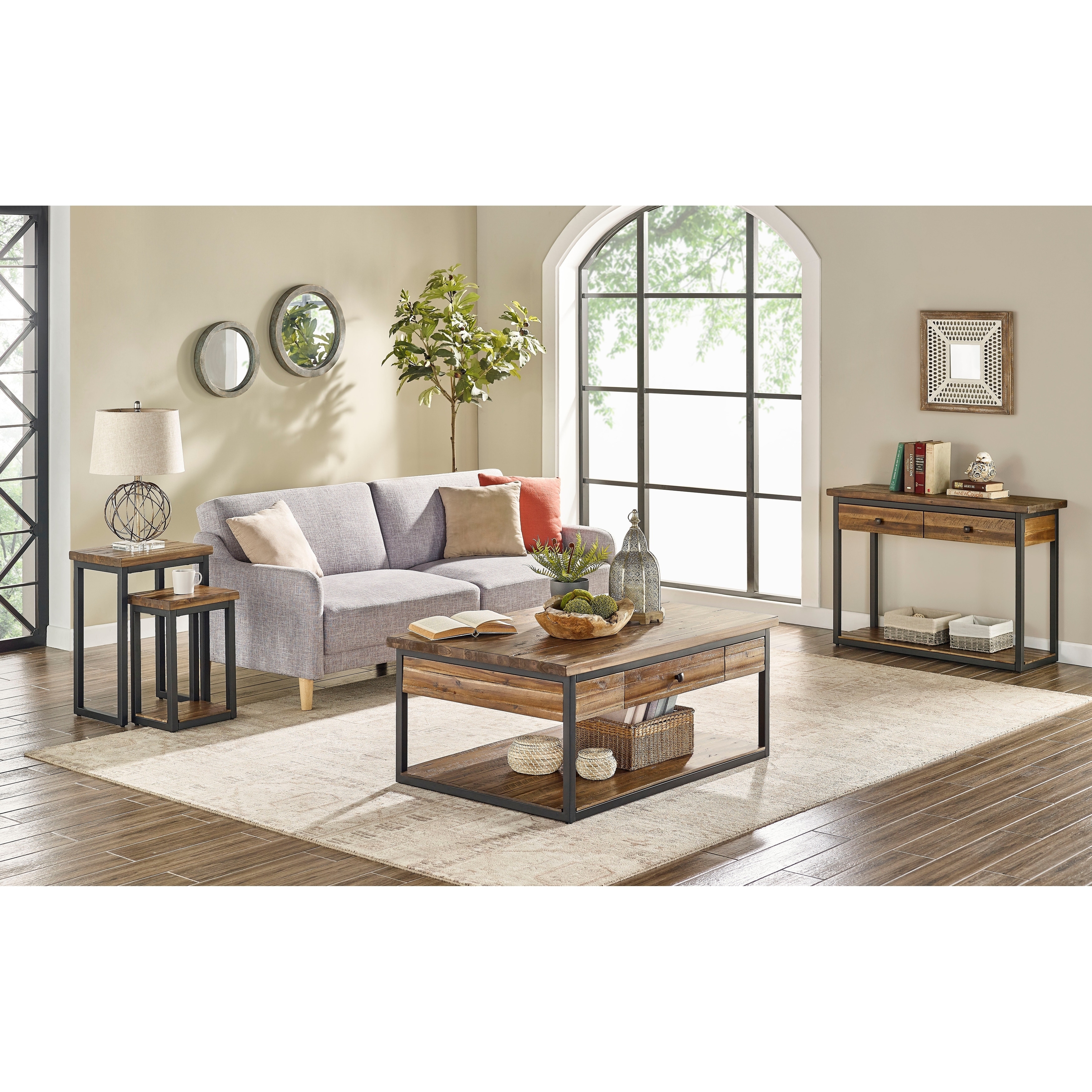 Carbon Loft Ciaravino 43 Inch Rustic Wood Console Table W 2 Drawers And 1 Shelf On Sale Overstock 29871416