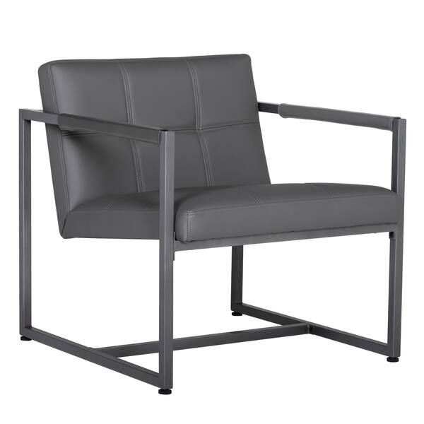 Shop Black Friday Deals On Studio Designs Home Camber Mid Century Modern Accent Chair With Metal Frame And Bonded Leather Overstock 29871433