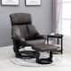 PU Leather Massage Swivel Recliner Chair and Ottoman - Brown