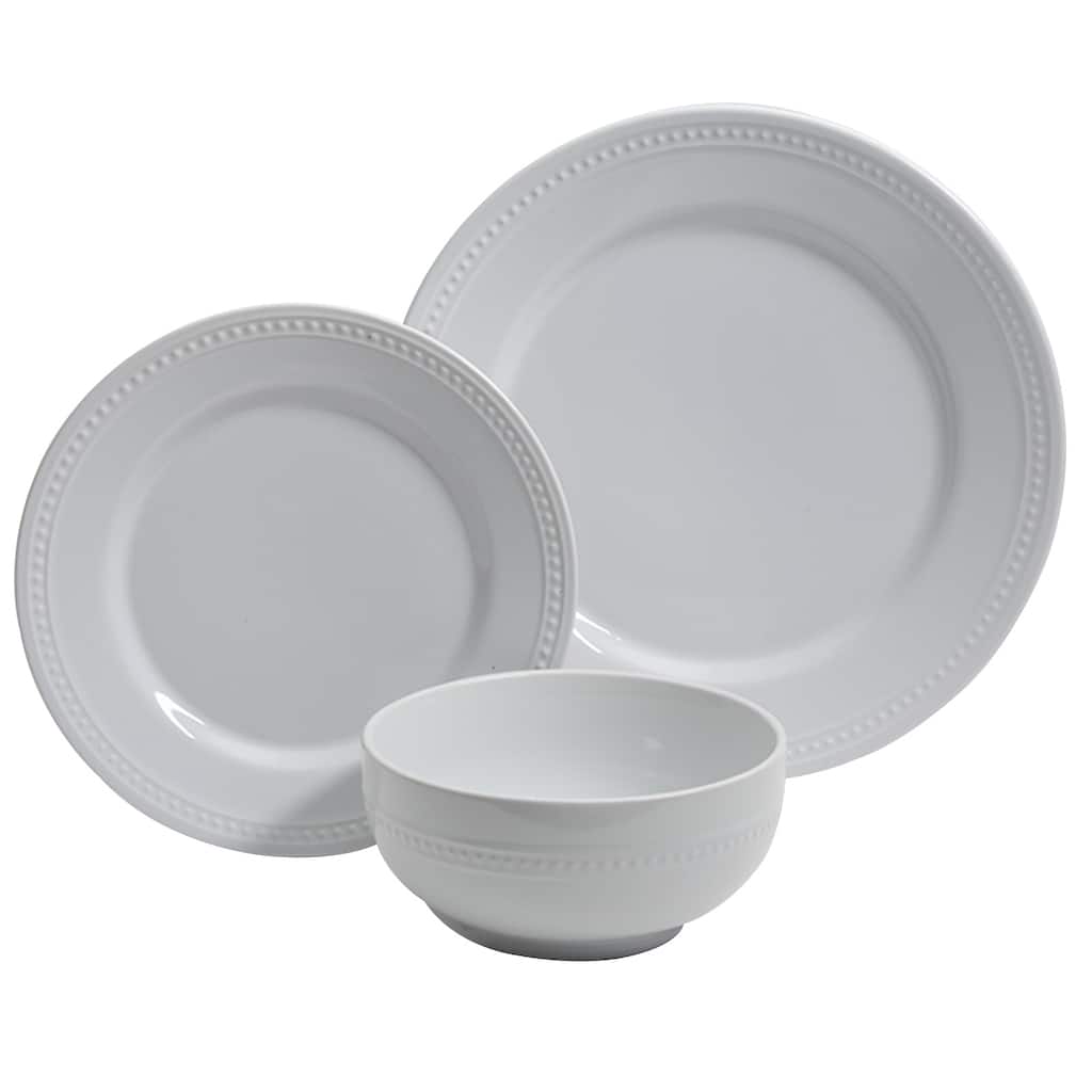 Gibson Home Royal Palace 12 Piece Ceramic Dinnerware Set in White
