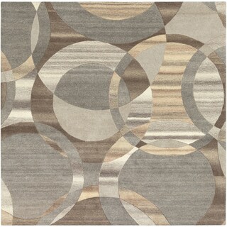 Mayflower Handmade Modern Circles Wool Area Rug