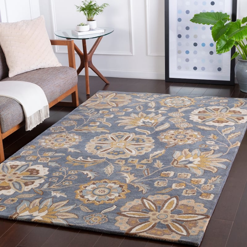 Lily Hand-tufted Transitional Floral Pattern Wool Area Rug