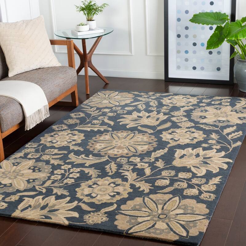 Lily Hand-tufted Transitional Floral Pattern Wool Area Rug