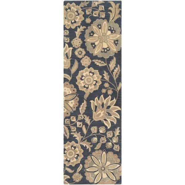 Shop Hand-tufted Lily Pad Floral Wool Area Rug - 2'6" x 8 ...