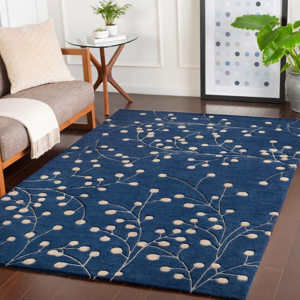 Sakura Handmade Transitional Floral Wool Area Rug