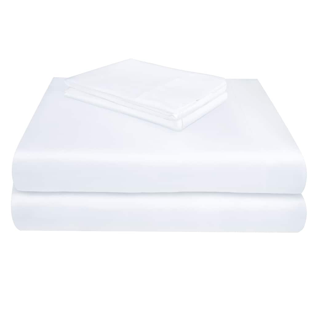 RENAURAA 300 Thread Count Cotton Tencel 4 Piece Sheet Set