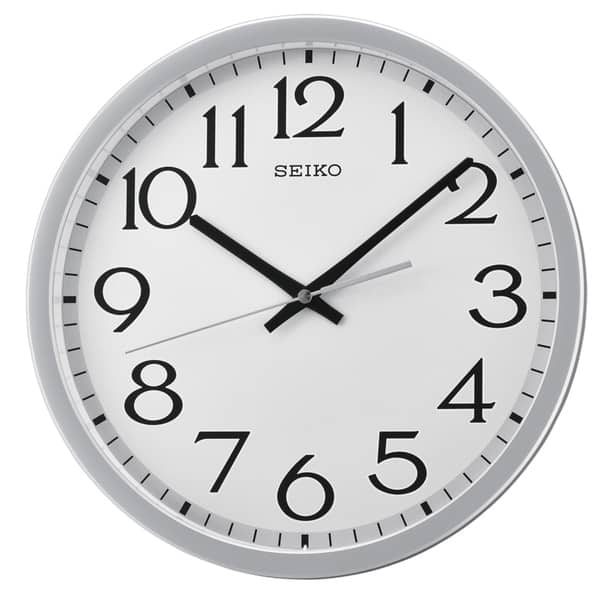 12'' Silent Sweep Battery-Powered Round Wall Clock W/Battery Booster (Black  Plastic, Dial 01)