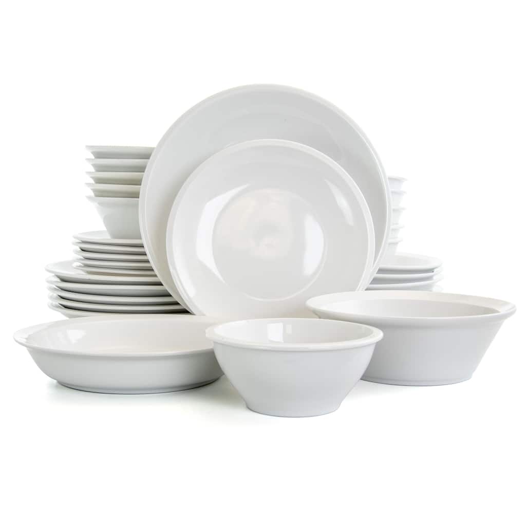 Gibson Home Premier 30 Piece Fine Ceramic Dinnerware Set in White