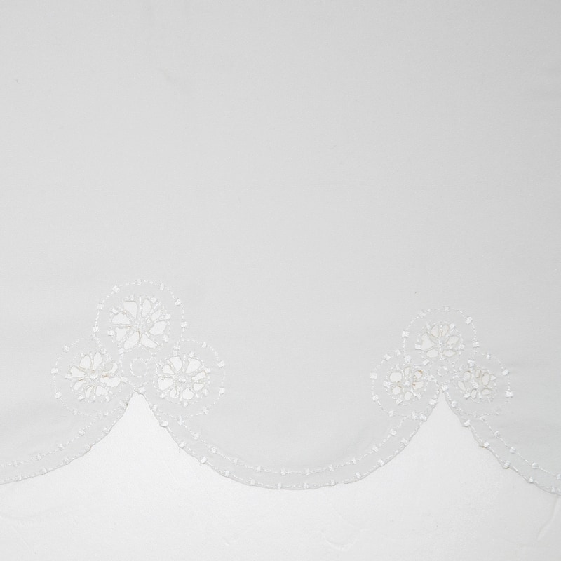 No. 918 Mariela Floral Trim Semi-Sheer Rod Pocket Kitchen Curtain Valance and Tiers Set