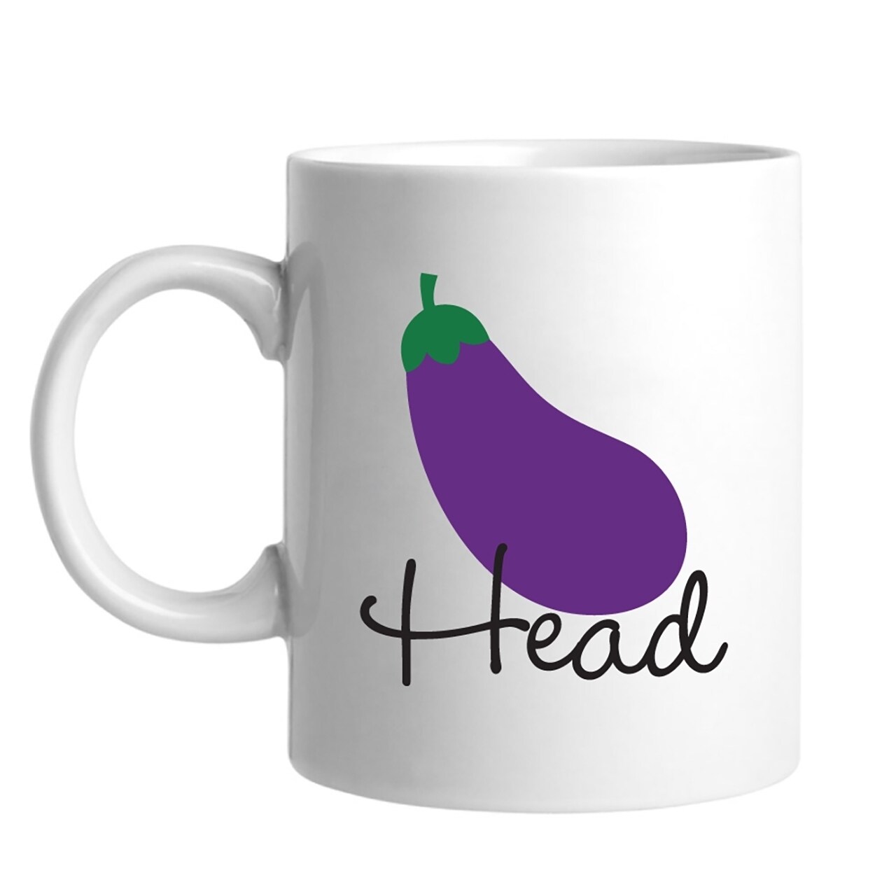 Eggplant Purple Ceramic Coffee Travel mug with handle and black