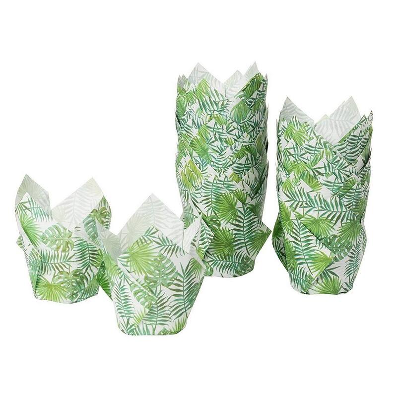 100-Pack Cupcake Muffin Liners Baking Cups for Weddings Baby Showers, Palm Leaf