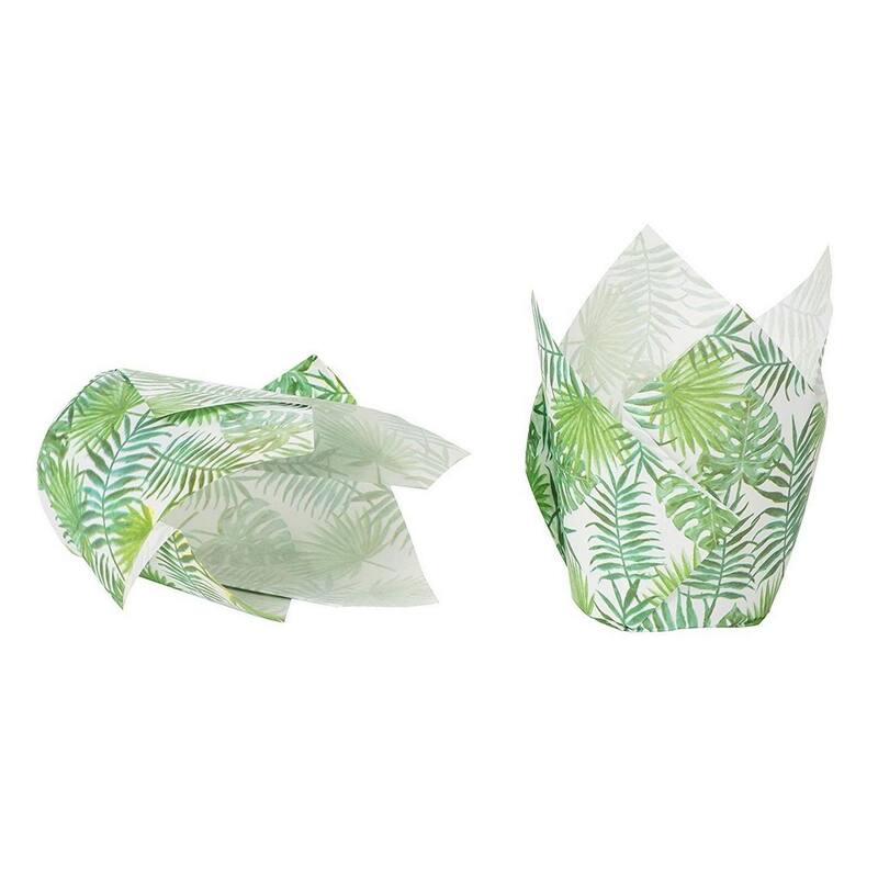 100-Pack Cupcake Muffin Liners Baking Cups for Weddings Baby Showers, Palm Leaf