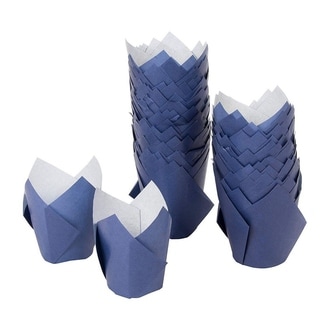 100-Pack Cupcake Muffin Liners Baking Cups for Weddings Baby Showers, Navy Blue