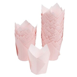 100-Pack Cupcake Muffin Liners Baking Cups for Weddings Baby Showers, Baby Pink