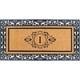 preview thumbnail 52 of 156, Paisley Coir and Rubber Floral Bordered Doormat (30 x 60 in.) Monogrammed I