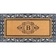 preview thumbnail 10 of 156, Paisley Coir and Rubber Floral Bordered Doormat (30 x 60 in.) Monogrammed B