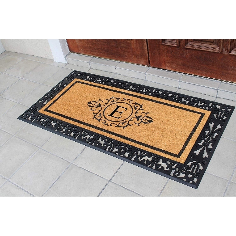 A1hc Rubber and Coir, 24 x 39 Heavy Duty Outdoor Monogrammed Doormat - Monogrammed E