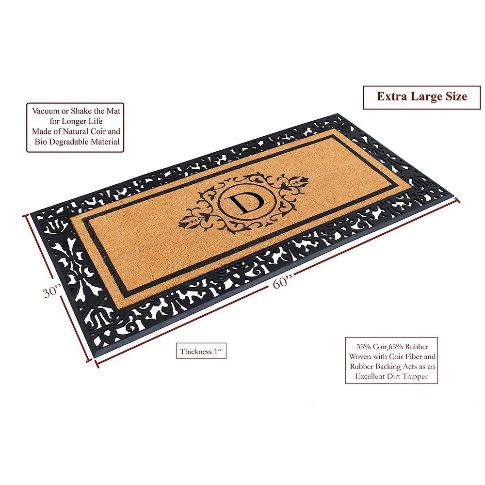 A1HC Natural Coir & Rubber Extra Large Doormat, Heavy Duty, Front Doormat -  30X60