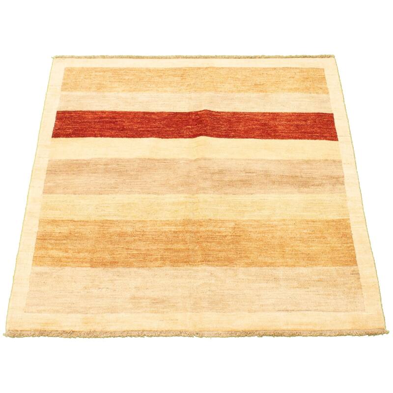 Hand-knotted Peshawar Ziegler Beige Wool Rug - 5'0" x 5'1" Square/5'0 x 5'1