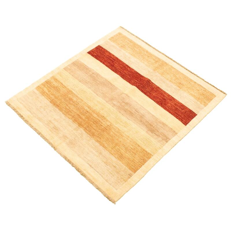 Hand-knotted Peshawar Ziegler Beige Wool Rug - 5'0" x 5'1" Square/5'0 x 5'1