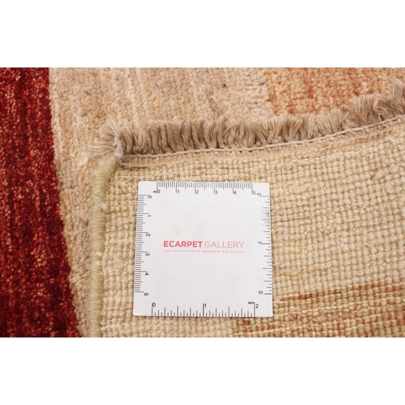 Hand-knotted Peshawar Ziegler Beige Wool Rug - 5'0" x 5'1" Square/5'0 x 5'1