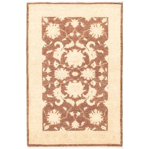 Hand-knotted Chobi Finest Brown Wool Rug