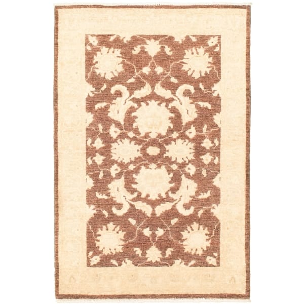 slide 2 of 9, Hand-knotted Chobi Finest Brown Wool Rug